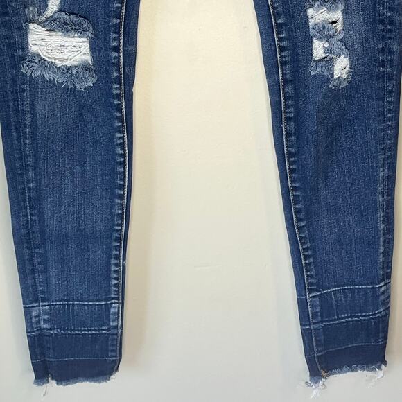 American Eagle Dark Wash Distressed Jegging Jean Size 2 Regular - Picture 9 of 11